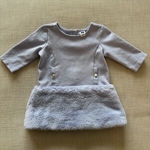 Janie and Jack Lilac Faux Fur Dress - Size 12-18M